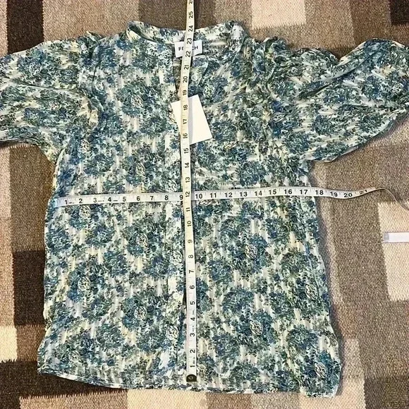 Donations 2025. NWT Olga Floral Print Cotton Ruffle Top FRNCH Paris XS - Picture 7 of 7